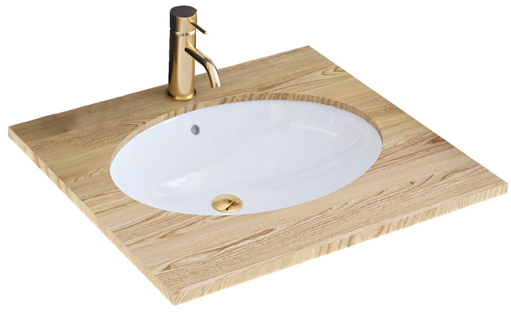 Lavabo sottopiano Rea Nel White