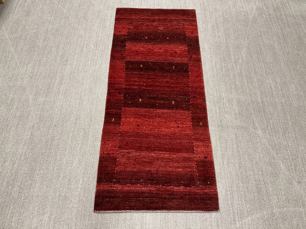 Loribaft Tappeto 90x210 Rosso (Iran) Annodato A Mano