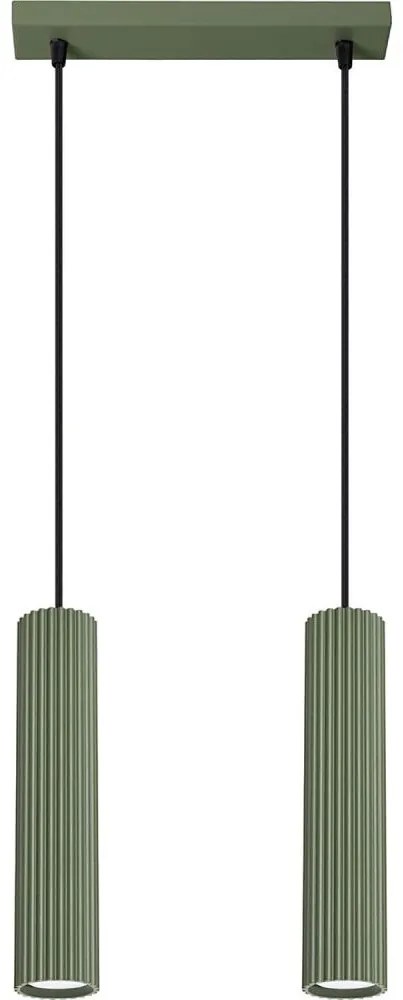 Sollux SL.1612 - Lampadario a sospensione con filo KARBON 2xGU10/10W/230V verde