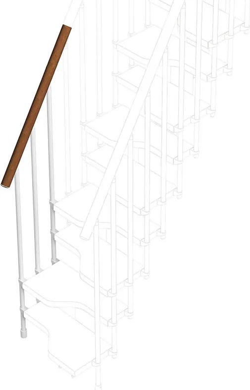 Balaustra in kit IRIS Bria 3GR in acciaio bianco, corrimano in legno noce, L 120 cm fissaggio a parete