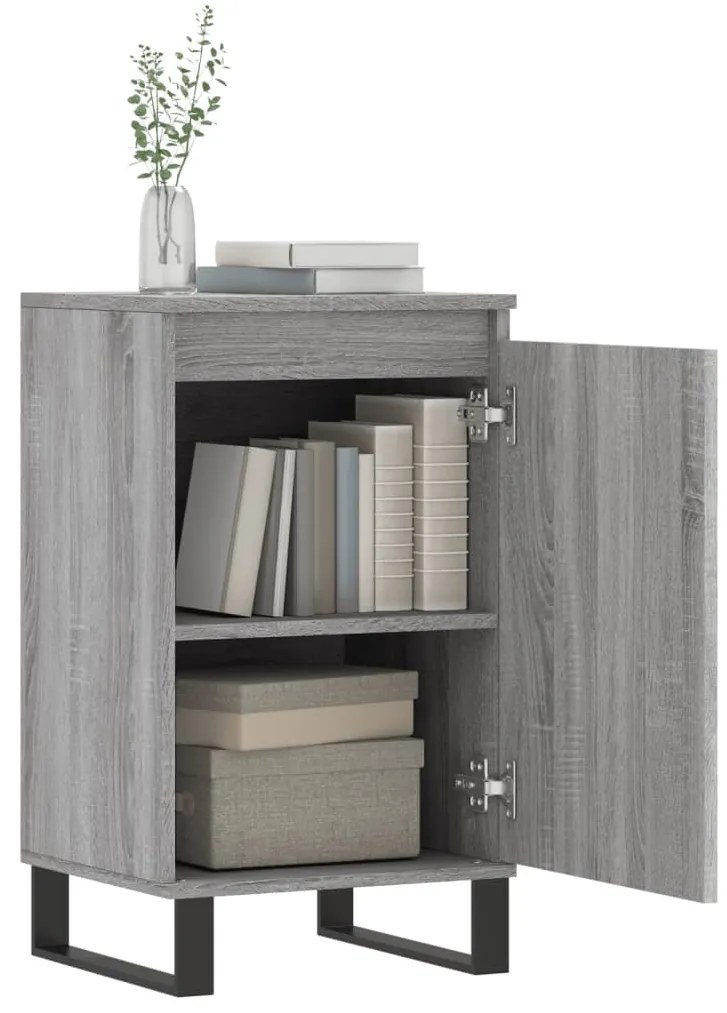 Credenze 2 pz grigio sonoma 40x35x70 cm in legno multistrato