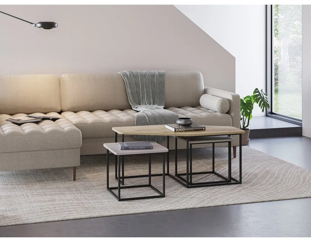 Set di 3 tavolini 60x111,5 cm Zoya - Marckeric