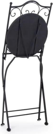 Set bistrot da arredo esterno tavolino 60 cm e sedie pieghevoli effetto maiolica Naxos Bizzotto