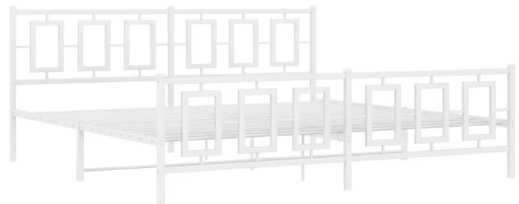 Giroletto con Testiera e Pediera Metallo Bianco 193x203 cm