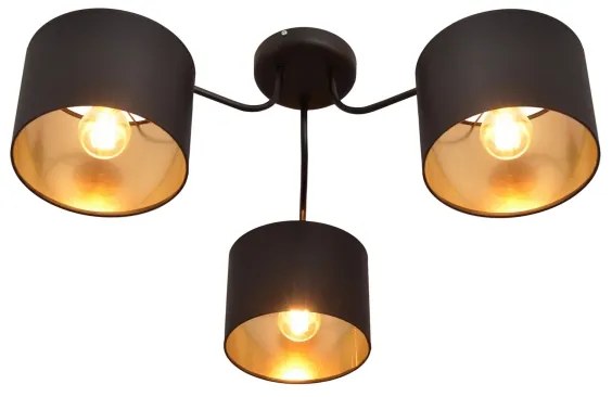 Lampadario a plafone ALBA 3xE27/15W/230V nero/dorato