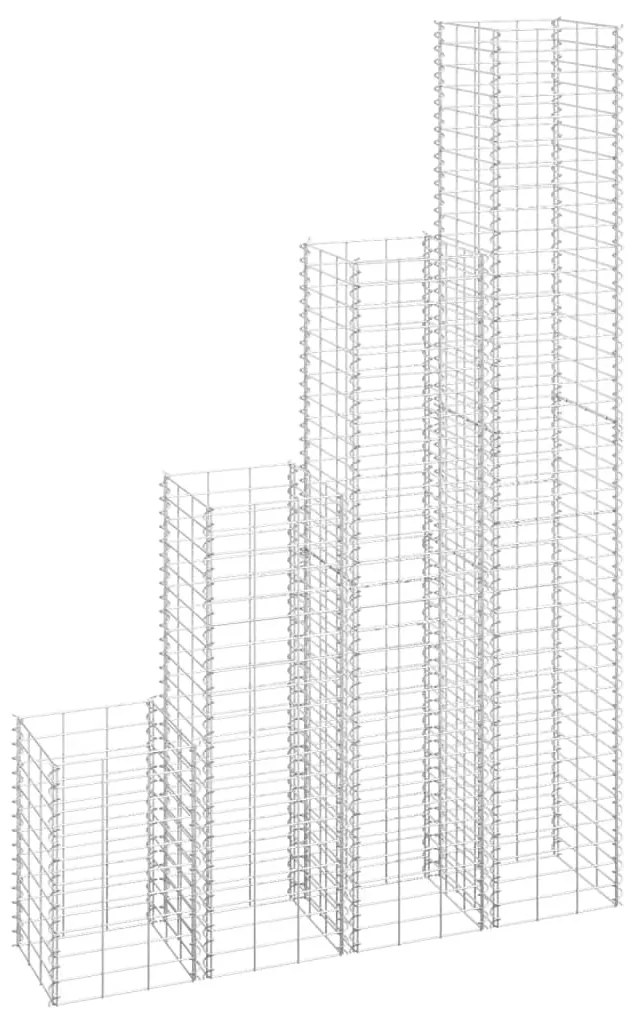 Fioriere Rialzate Gabbione 4 Pz 30x30x50/100/150/200 Cm Ferro /