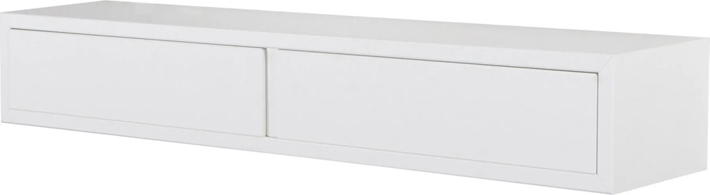 Mensola da Parete con 2 Cassetti 88,2x13,4x20 cm in Fibra di Legno Domino Bianco...
