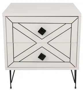 Comodino LUNA 50x55 cm bianco