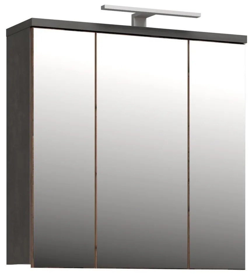 Mobile da bagno a parete con specchio VENOM antracite/marrone