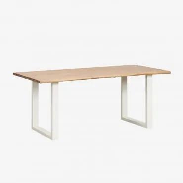 Tavolo da pranzo rettangolare in legno di acacia e acciaio (180x90 - Sklum