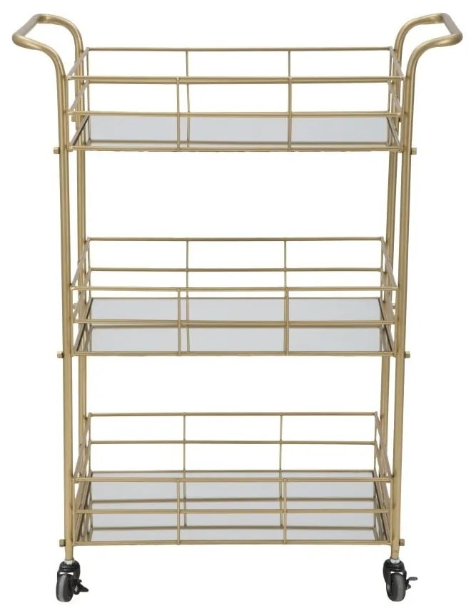Carrello da portata a 3 piani con design Reo dorato Carrello - Mauro Ferretti