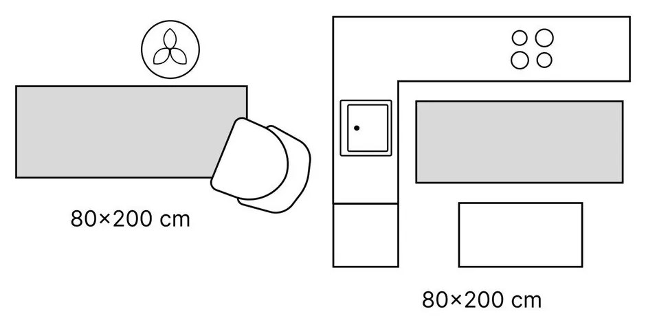 Tappeto lavabile giallo-grigio 200x80 cm - Vitaus
