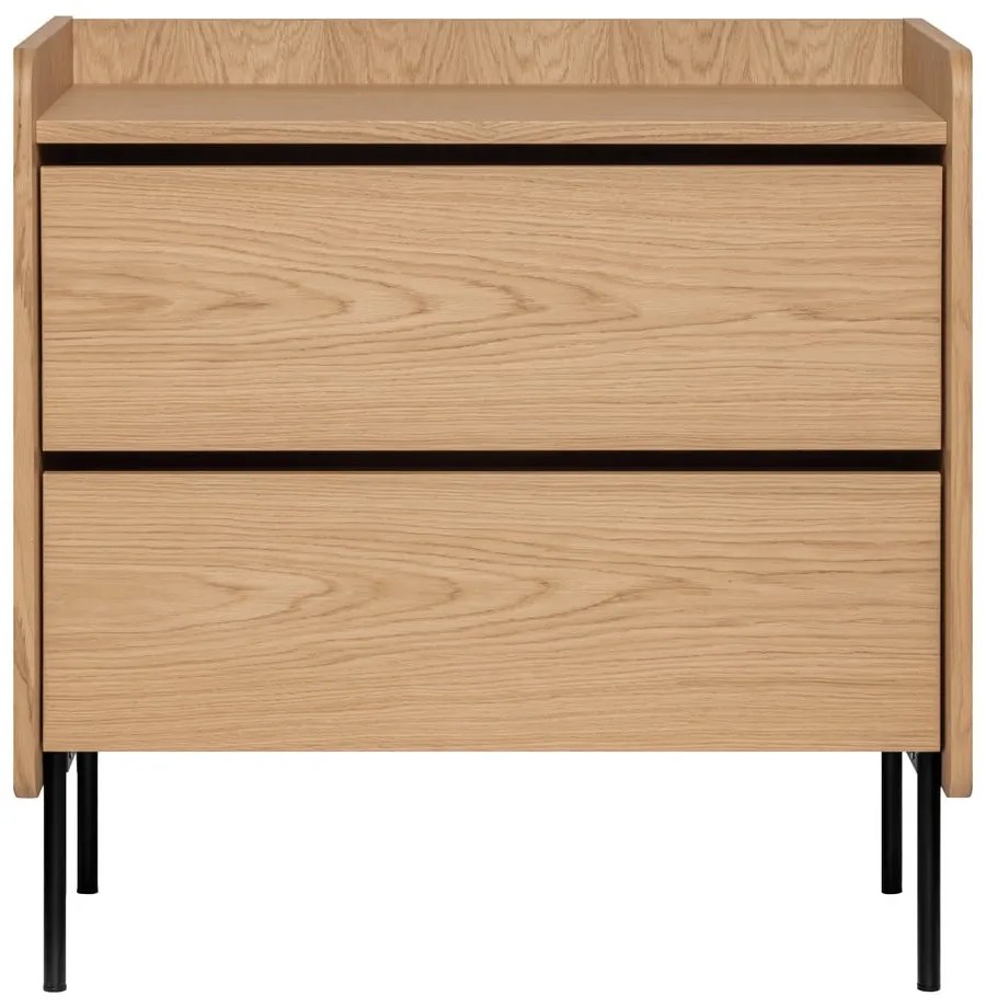 Cassettiera alta colore naturale in rovere 80x82 cm Wrap - Bonami Selection