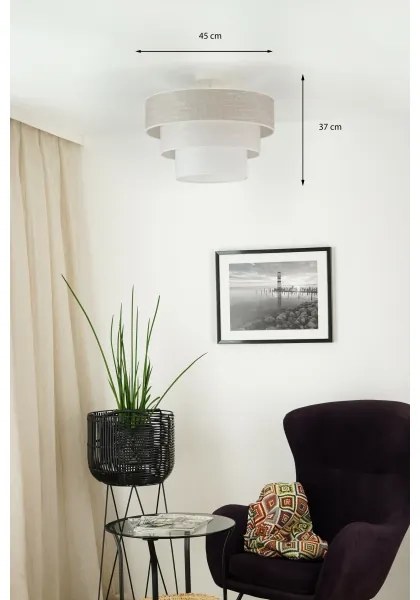 Brilagi - Lampadario a plafone ALASKA LUNETA 1xE27/15W/230V diametro 45 cm grigio/color crema
