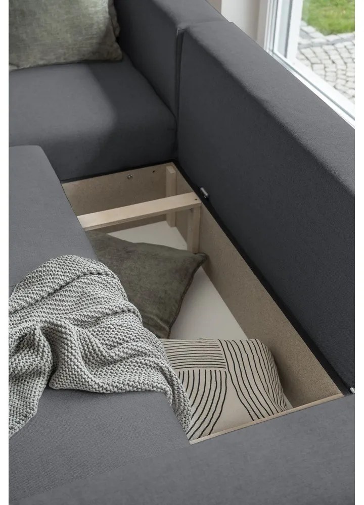 Divano letto angolare grigio scuro (a U) Homely Tommy - Miuform