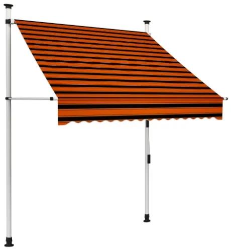 Tenda da Sole Retrattile Manuale 150 cm Arancione e Marrone