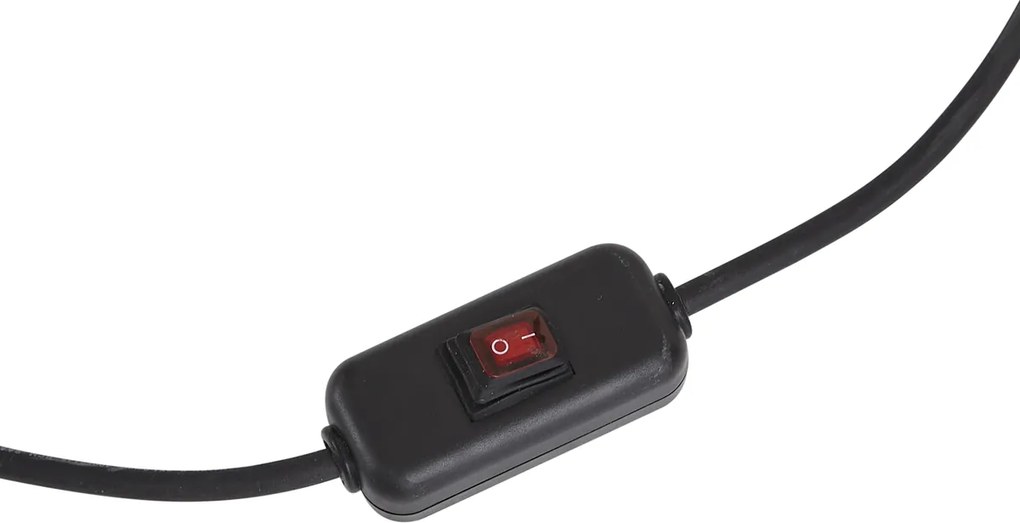 Lampada da terra per esterni Japandi nera con paralume in corda IP44 - Arc Jayla