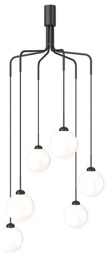 Apiales Cluster 6 Lampadario Satin Black/Opal - Nuura