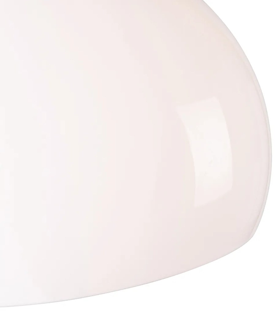 Lampada da parete ad arco intelligente in acciaio con paralume bianco incl. Wifi A60 - Bow