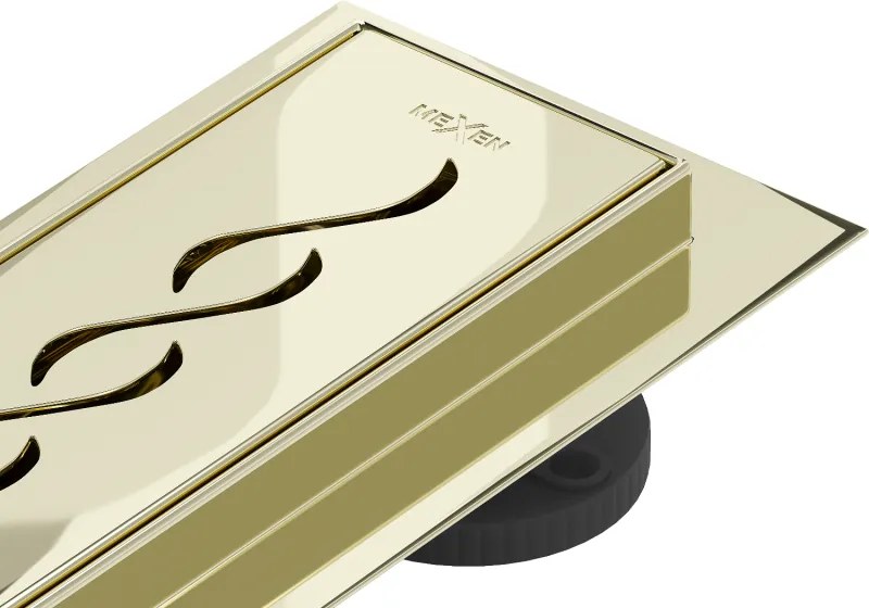 Mexen Flat 360° M18 scarico lineare rotante 100 cm, oro - 1523100-40