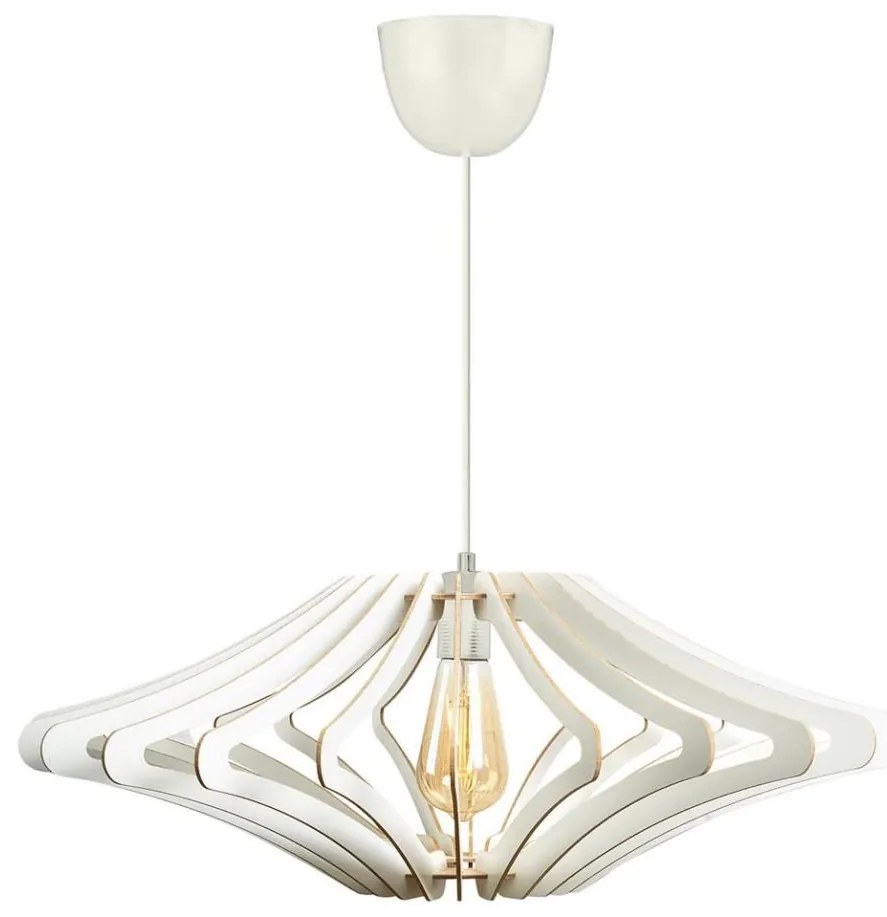 Lampadario a sospensione con filo 1xE27/60W/230V bianco diametro 59 cm