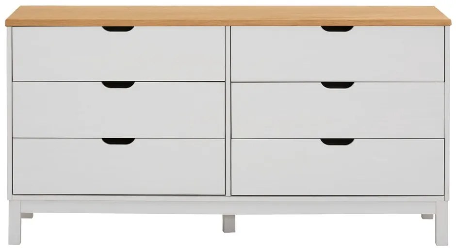 Cassettiera bassa bianca in legno di pino 150x75 cm Post - Støraa