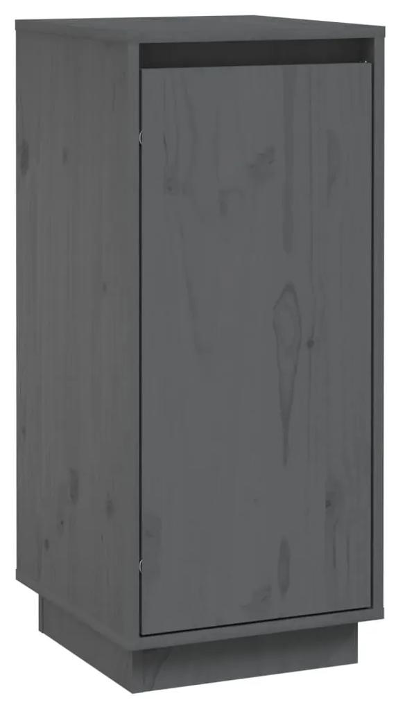 Credenza grigia 31,5x34x75 cm in legno massello di pino