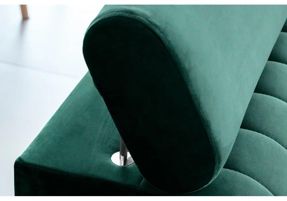 Divano verde allungabile e rivestimento in velluto 261 cm Laurence – ELTAP