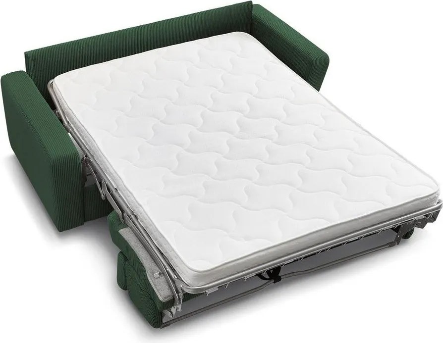 Divano in verde scuro allungabile con rivestimento in velluto a coste 195 cm Monaco – Bobochic Paris