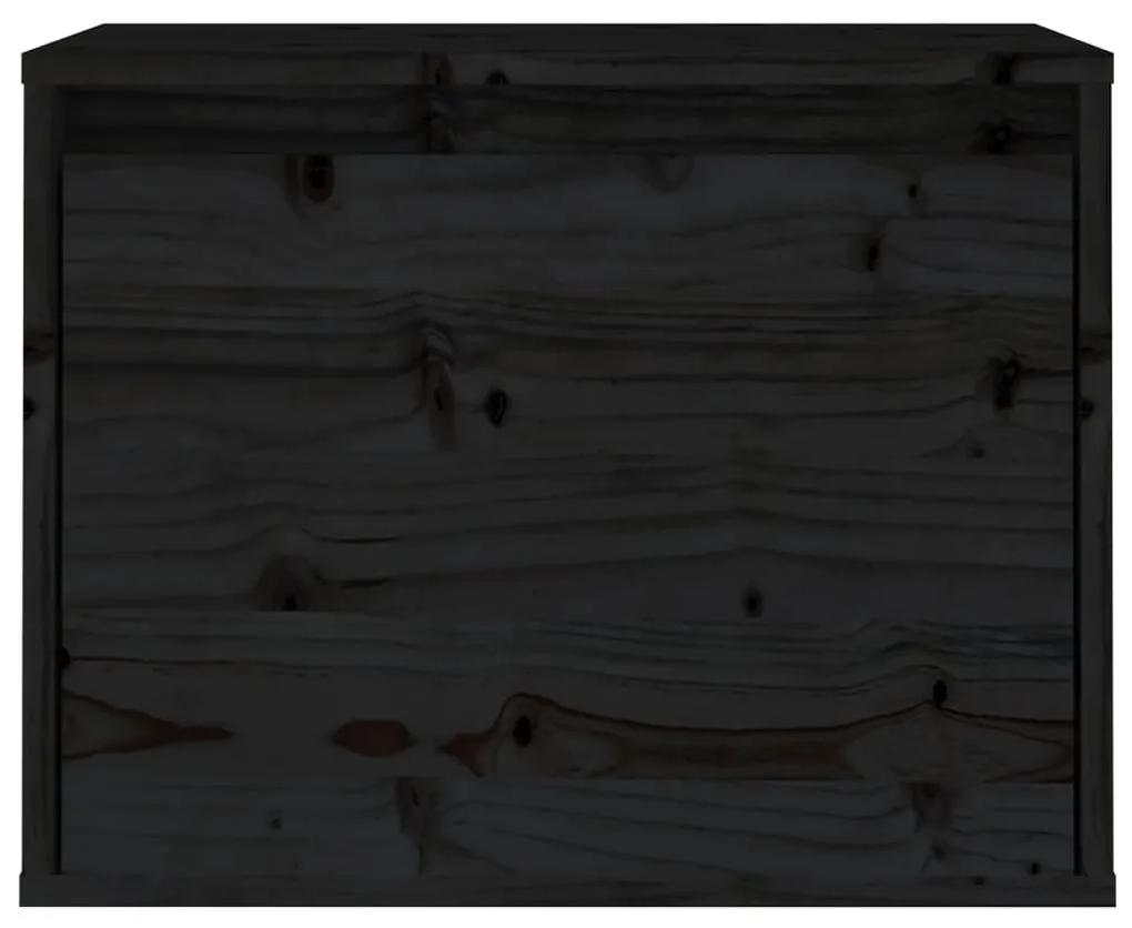 Pensile nero 45x30x35 cm in legno massello di pino