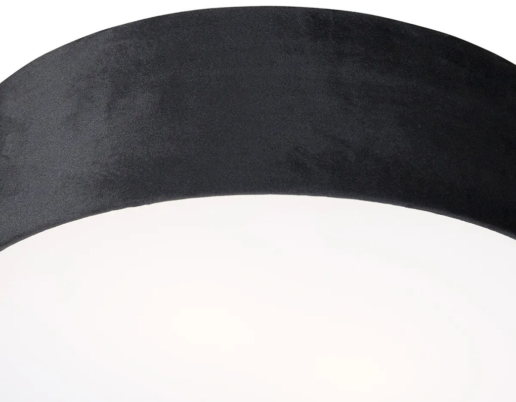 Plafoniera moderna nera 40 cm con interno dorato - Drum