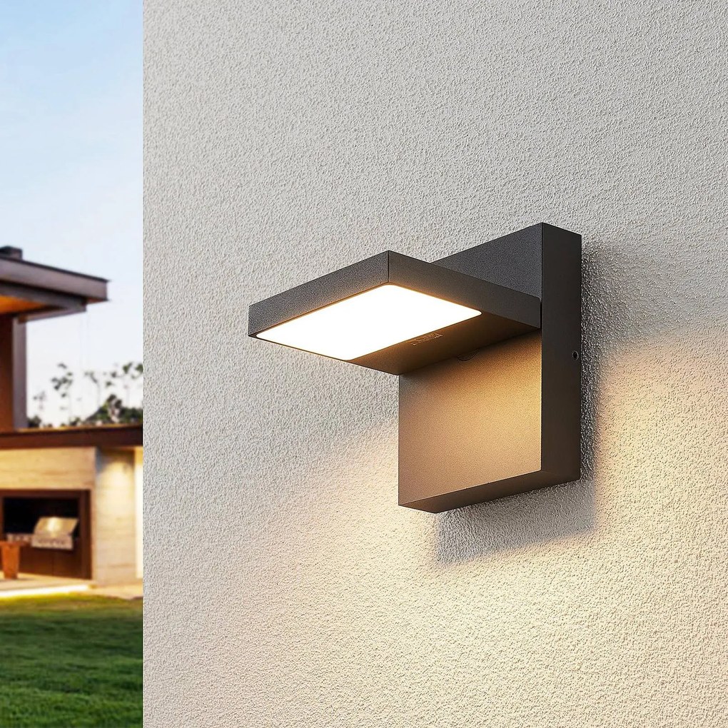 Applique da esterni a LED Silvan Lucande, Nero, Alluminio, Moderno, Applique LED da esterni