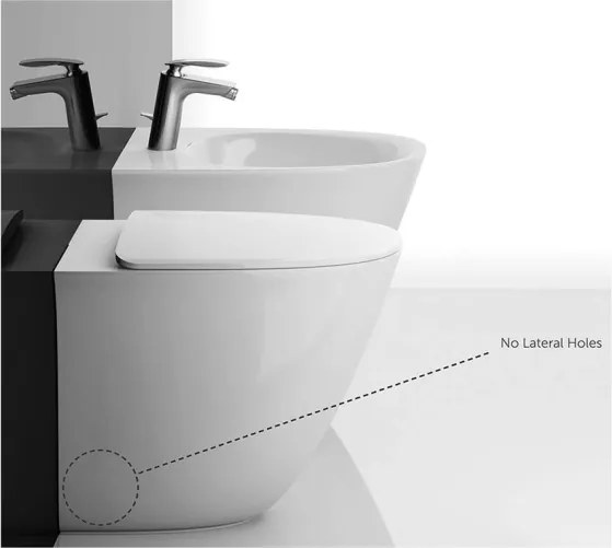 WC Filo Muro Rimless Scarico Parete &amp; Terra Sensation Rak Ceramics