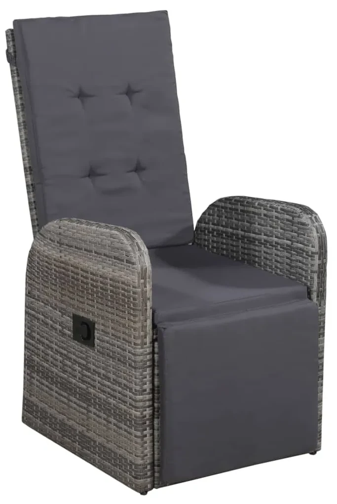 Set mobili da pranzo per giardino 5 pz grigio