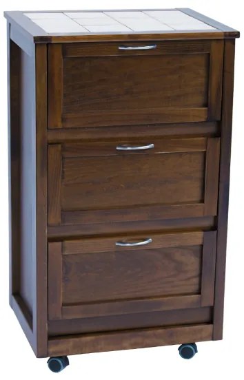 Carrello mobiletto con ante in legno a ribalta Noce LANDHELL