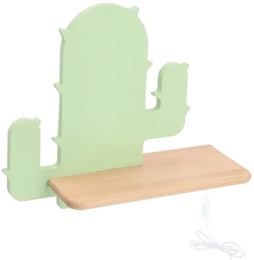 Applique LED per bambini con mensola CACTUS LED/4W/230V verde/legno
