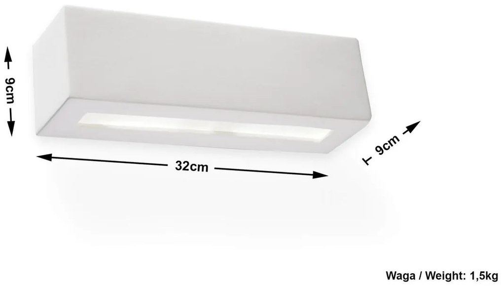 Applique da Parete in Gesso-Ceramico VEGA E27 Pitturabile da Interno