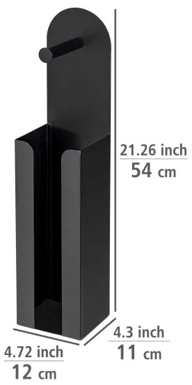 WENKO 26059100 - Porta rotoli AGIRA 12x54 cm nero