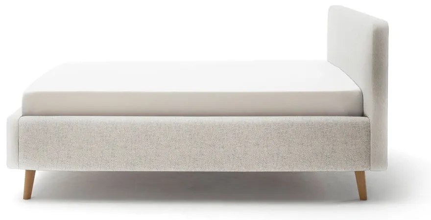 Letto matrimoniale imbottito beige con contenitore con rete inclusa 140x200 cm Mattis – Meise Möbel