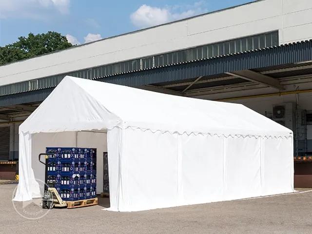 TOOLPORT 4x6 m tenda capannone, PVC 750, telaio perimetrale, grigio - (7215)