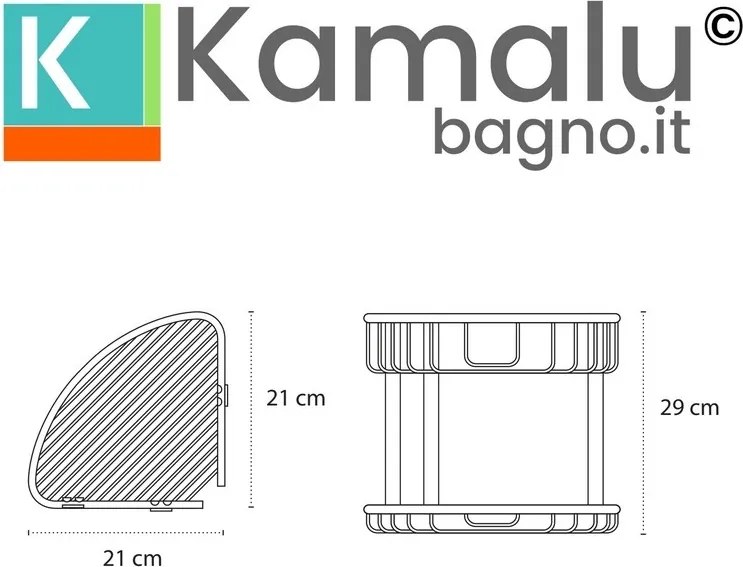 Kamalu - Portaspugna a griglia con doppio ripiano in acciaio inox finitura satinata | KA30S