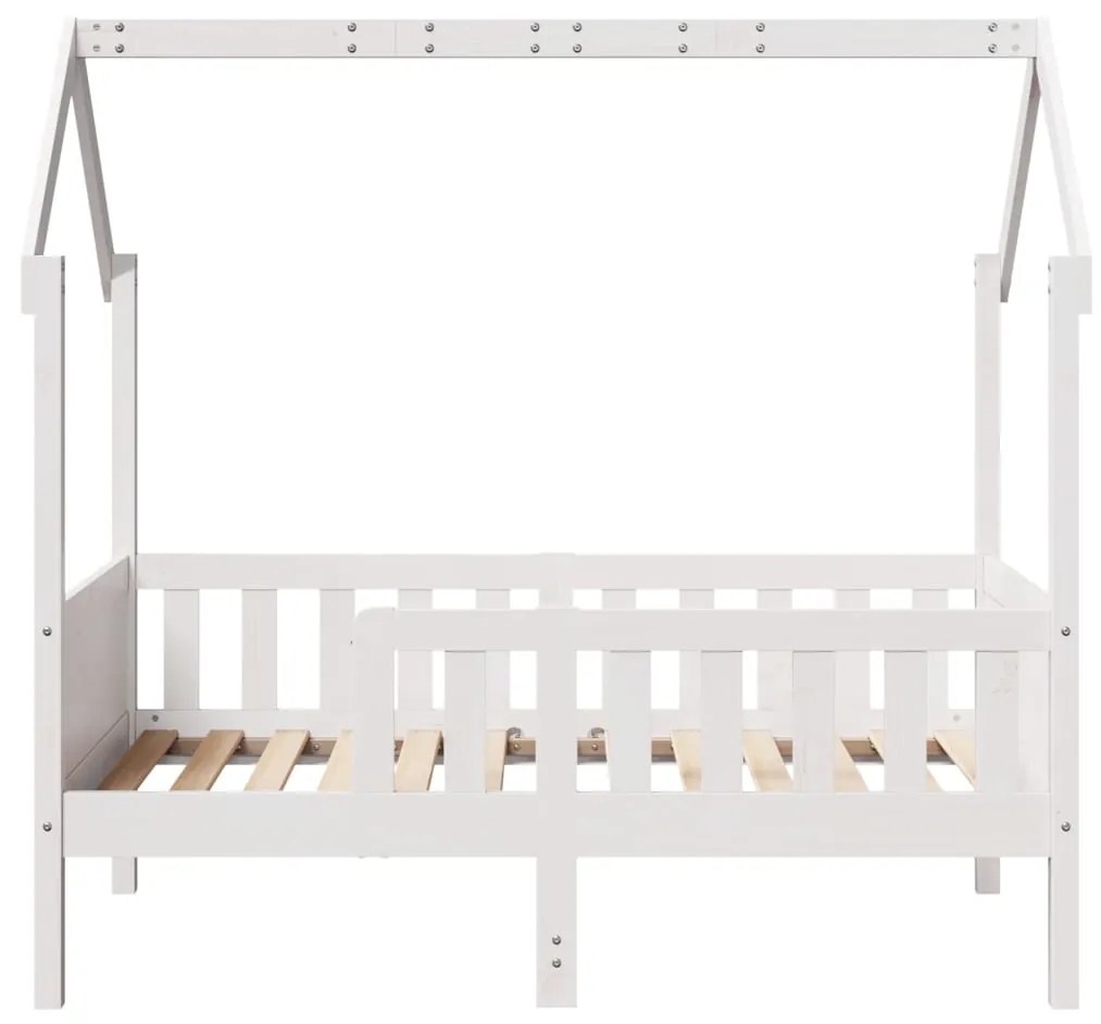 Giroletto casetta bambini bianco 70x140 cm legno massello pino