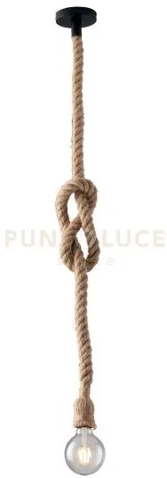 Lampadario industrial a sospensione rope canapa 1 luce attacco e27 ...