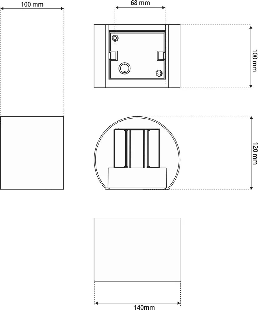 Applique LED 12W Bidirezione Curvo IP65 CCT con LED OSRAM - Corten