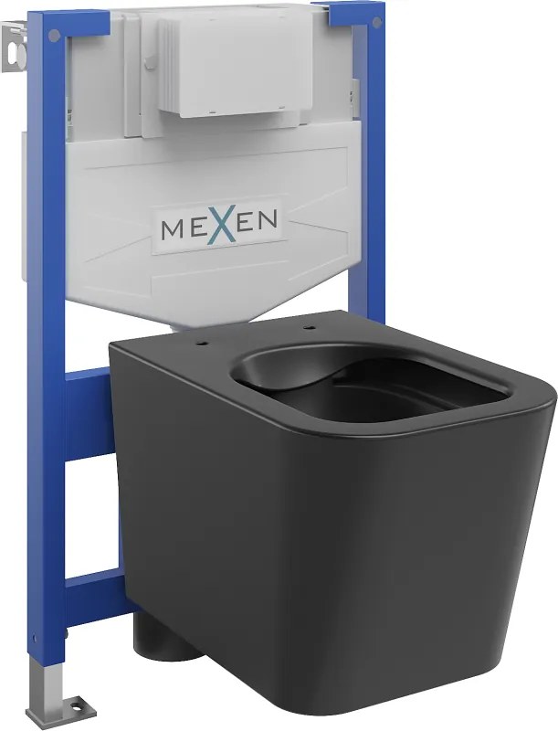 Mexen set a incasso WC telaio Fenix XS-F con vaso WC Teo, nero opaco - 6803385XX85