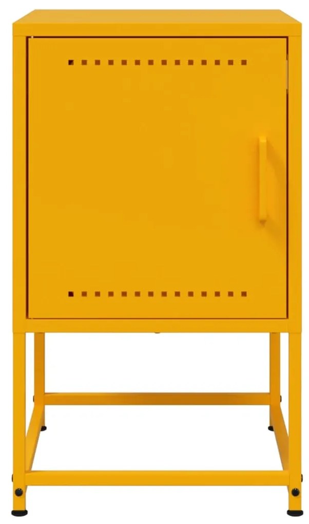 Comodini 2 pz giallo senape 36x39x60,5 cm in acciaio