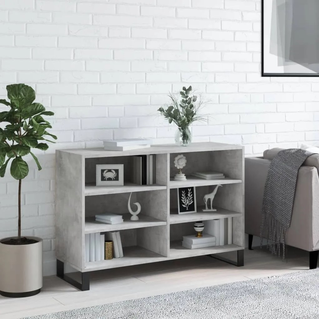 Credenza grigio cemento 103,5x35x70 cm in legno multistrato