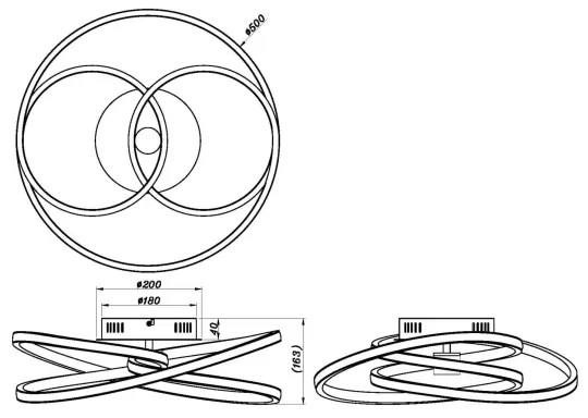 Globo 67183-40G - Lampadario a plafone LED GLYXAR LED/40W/230V oro/nero