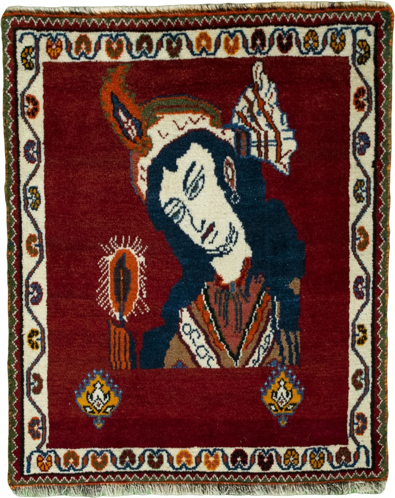 Gabbeh Tappeto 60 x 70 Rosso (Iran) Annodato A Mano