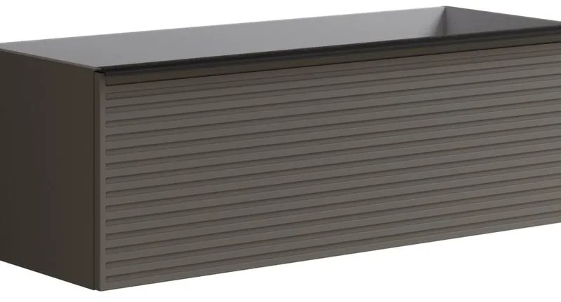 Mobile da bagno sotto lavabo Pixel stripes grigio laccato L 120 x H 40 x P 45.5 cm 2 cassetti, lavabo non incluso